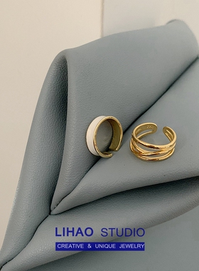 多层设计高级感潮LIHAO金色交叉