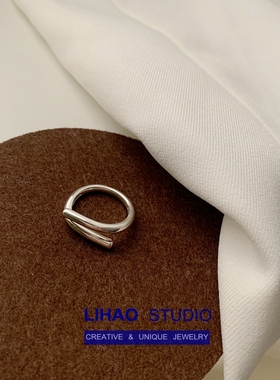 冷淡风抽象线条食指指环