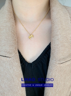 复古18K金色轻奢高级感项链