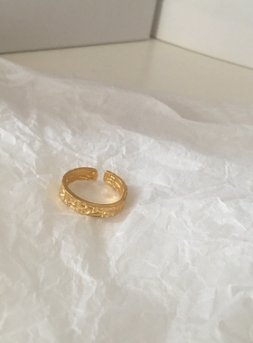 复古开口金色戒指男女可带