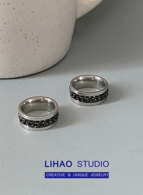 旋转式男生戒指钛钢不掉色