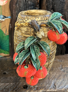 公仔荔枝乔迁新居送礼石湾陶瓷