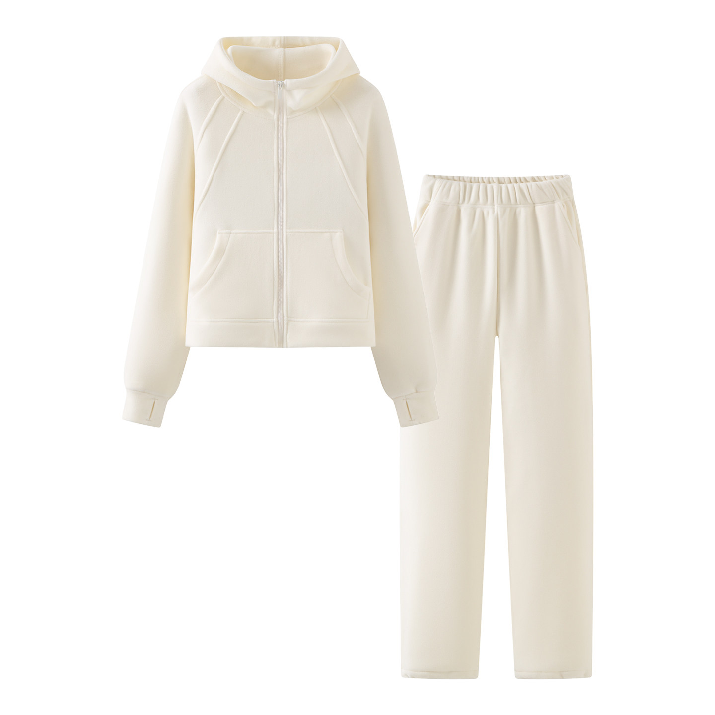 拉夏贝尔/La Chapelle冬季新款加绒加厚卫衣宽松休闲裤运动套装女,淘宝优惠券,粉丝福利购,淘宝优惠卷