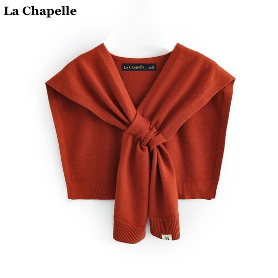 La Chapelle/La Chapelle Strickschal für Damen, einfarbig, gestapeltes Hemd im koreanischen Stil, geknotete Weste im Kreuzstil