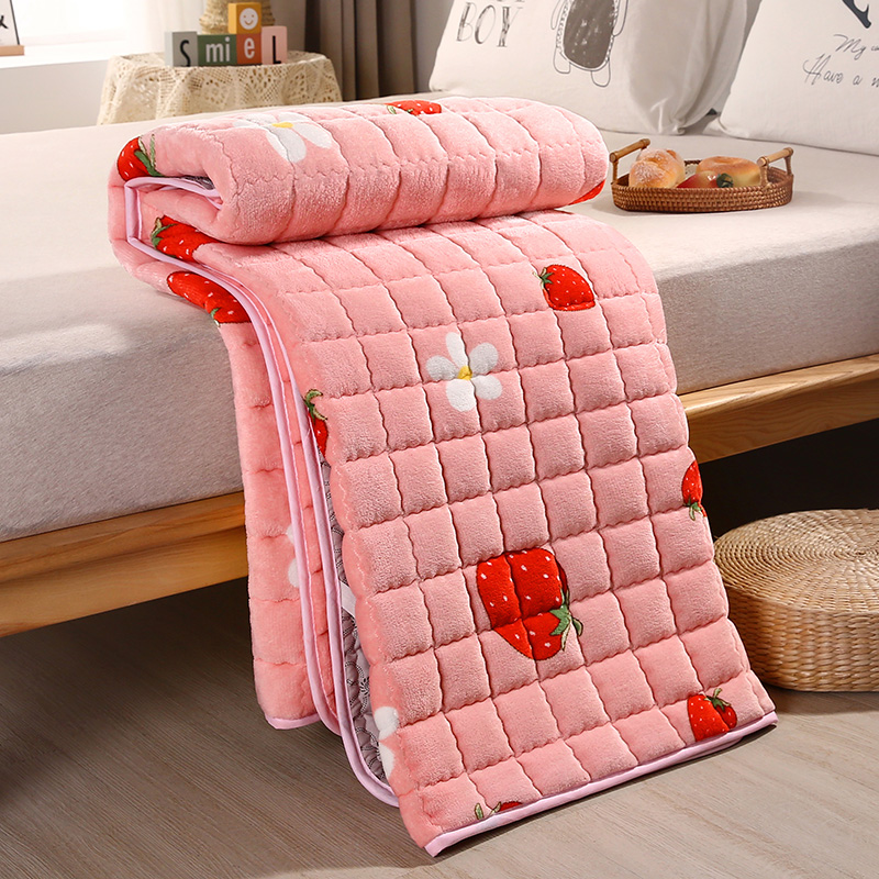 冬季法兰绒珊瑚绒床单毛毯加厚铺床毯子床上用学生宿舍单人加绒毯