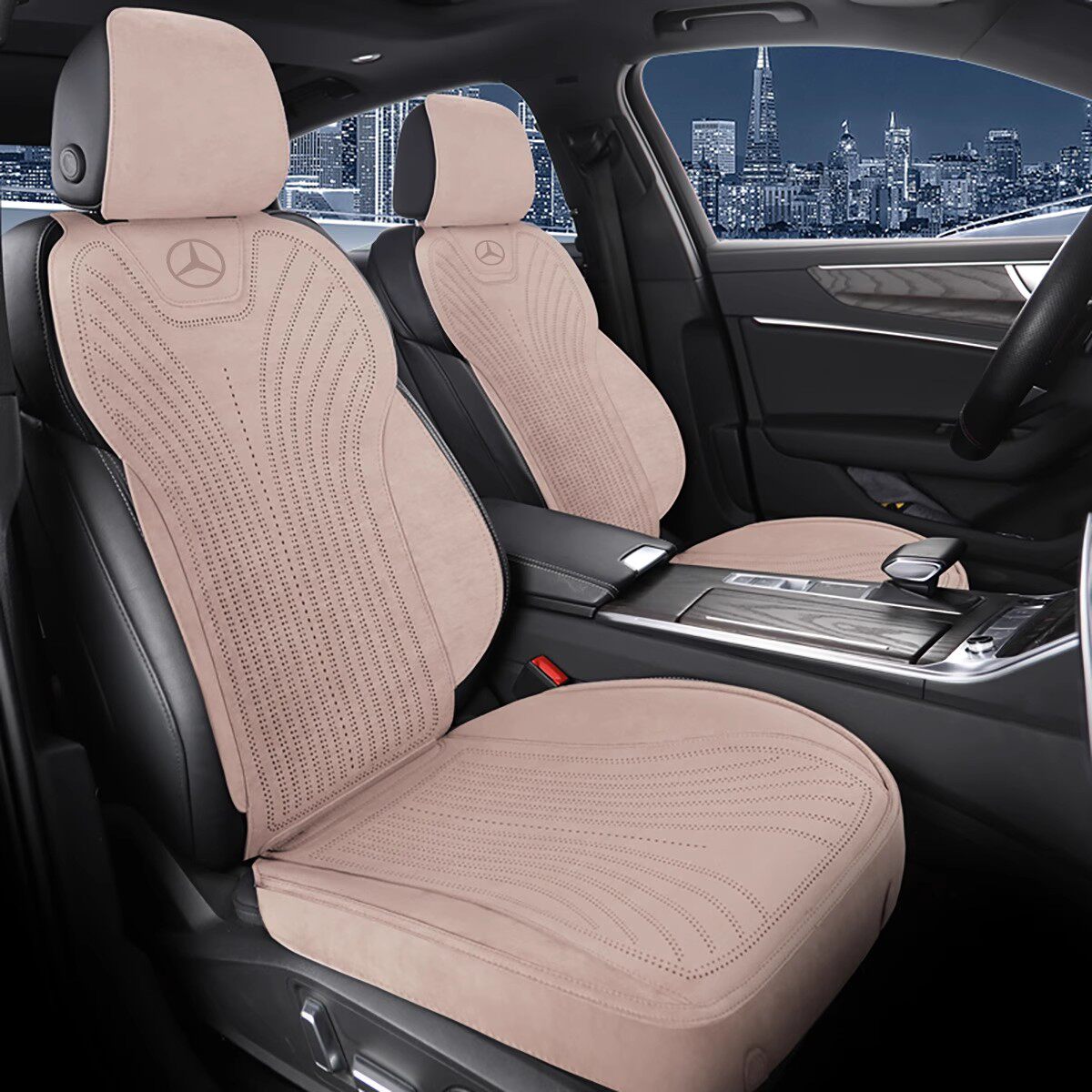 冬季奔驰GLC/GLB/C260L/E300L专车专用翻毛皮四季通用汽车坐垫