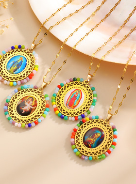 圣光彩虹异域风情钛钢项链