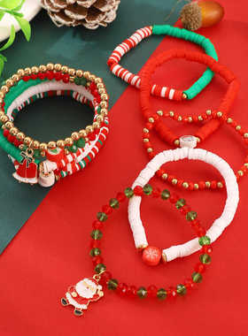 圣诞节礼物红绿配色手链