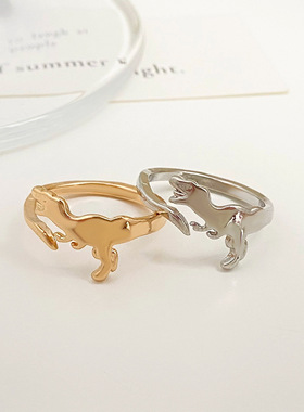 创意童趣开口可调节恐龙戒指