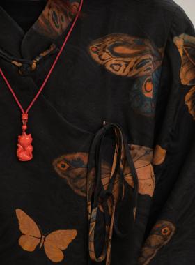 朱砂狐狸仙女吊坠正品