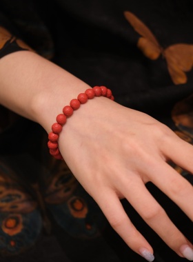 安之朱砂 钱币珠手链女 铜钱珠高含量朱砂手串男 天然正品高含量