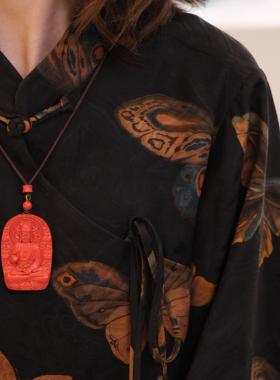 朱砂佛公吊坠观音莲花生大士