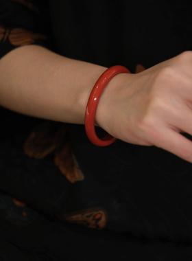 朱砂素手镯高含量正品