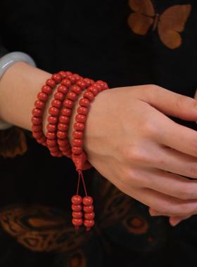 108颗佛珠朱砂项链念珠