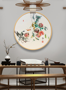 新中式吉祥花鸟手绘静物手绘油画