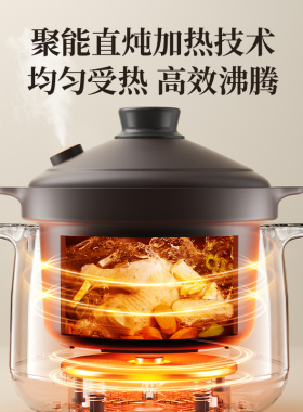 苏泊尔电炖锅大容量煲汤锅紫陶砂瓷锅家用煮粥神器插电炖盅炖汤锅