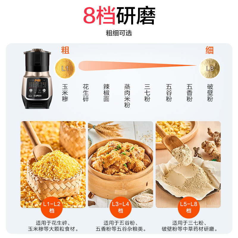 苏泊尔官方旗舰店苏泊尔815S新款静音破壁机加热婴儿辅食豆浆料理多功能家用自动1
