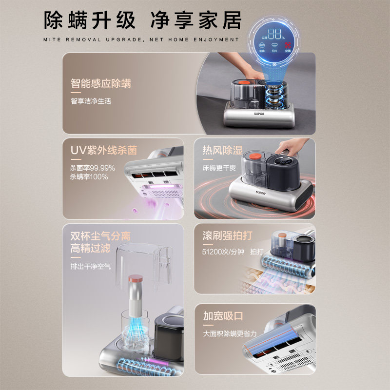 苏泊尔除螨仪床上沙发家用小型紫外线杀菌机去螨虫吸尘器TT6C,淘宝优惠券,粉丝福利购,淘宝优惠卷