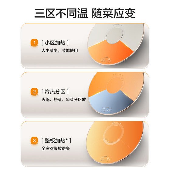 Supor warming cutting board household high-power fast-heating bass automatic rotating three-in-one multi-function timed electric ceramic stove