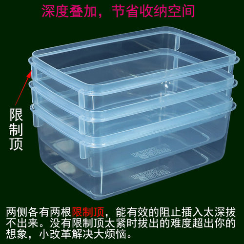 保鲜盒食品级塑料盒子商用包装盒透明长方形冰箱专用收纳盒密封盒 - 图3