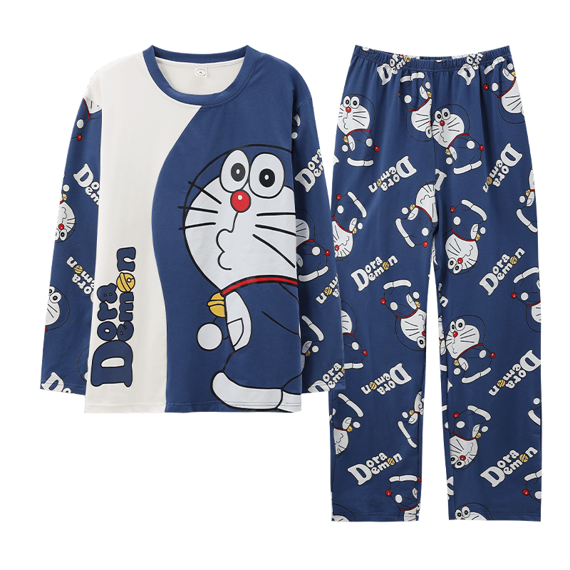 胖大童睡衣男纯棉春秋季薄款长袖卡通青少年高中生学生家居服套装 - 图3