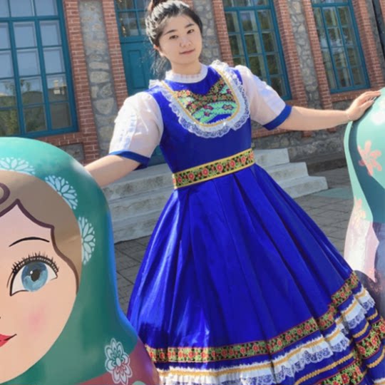 New Russian folk dance costume maid costume adult stage opening dance large swing skirt performance costume tutu skirt