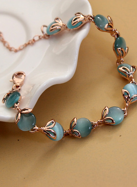 猫眼石ol风镀金威妮华比拉手链