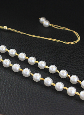 复古长款珍珠项链2021女可调节