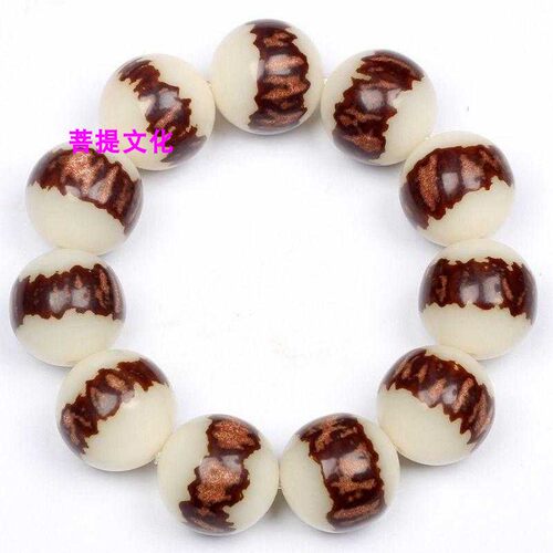 白玉菩提根双面莲花菩提手串天然大虎皮菩提子花根手链 - 图3