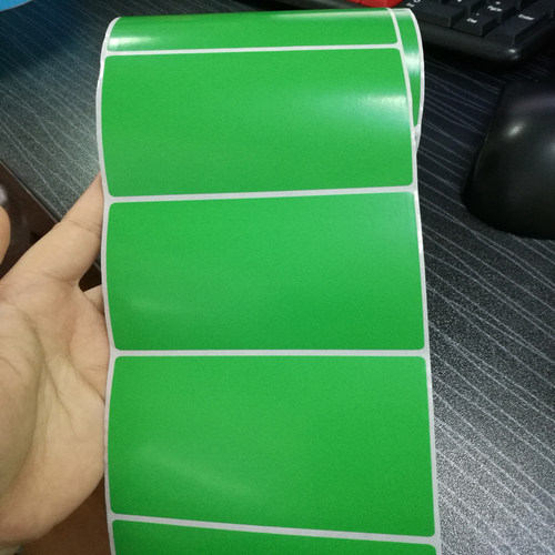 热卖彩色白色红色绿色黄色蓝色粉紫色标签纸100X80铜版不干胶纸G500U H8 ZD888CR  X1i ZT210 ZT230条码贴纸 - 图0