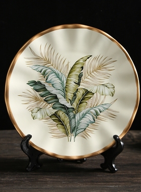 陶瓷装饰盘子摆件摆盘看盘欧式现代简约客厅电视柜酒柜装饰品摆设