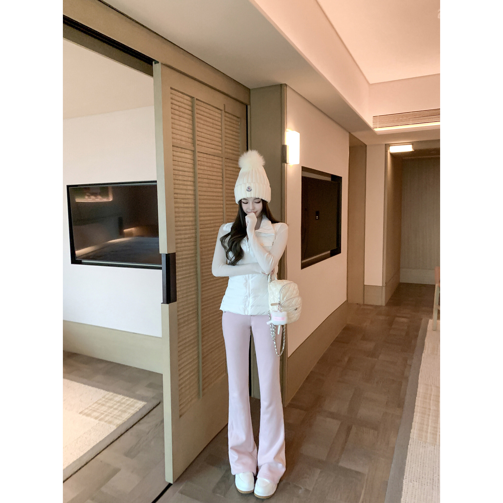 若语定制 暖冬纸片人 收腰磨毛连帽卫衣裤子两件套修身显瘦套装,淘宝优惠券,粉丝福利购,淘宝优惠卷