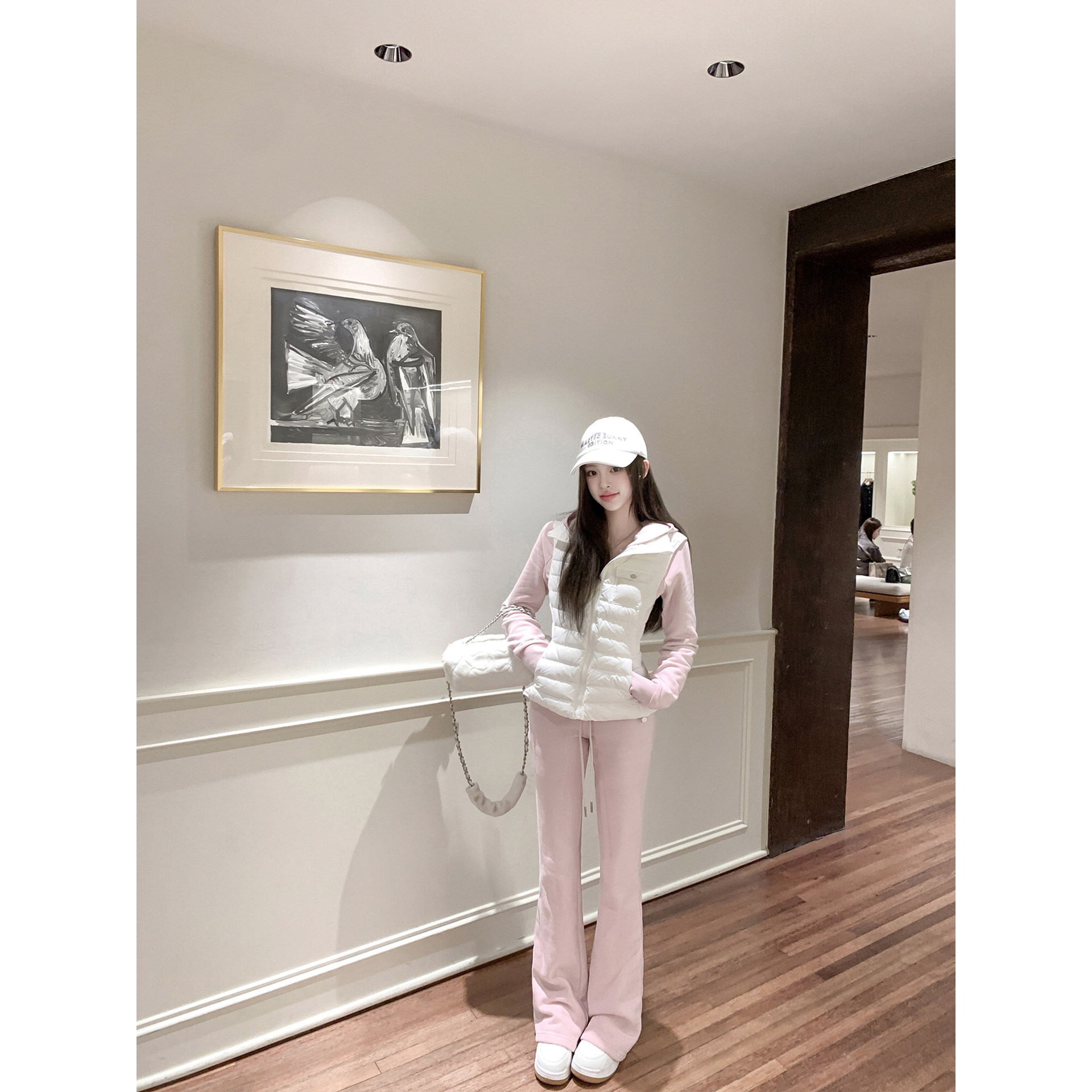 若语定制 暖冬纸片人 收腰磨毛连帽卫衣裤子两件套修身显瘦套装,淘宝优惠券,粉丝福利购,淘宝优惠卷