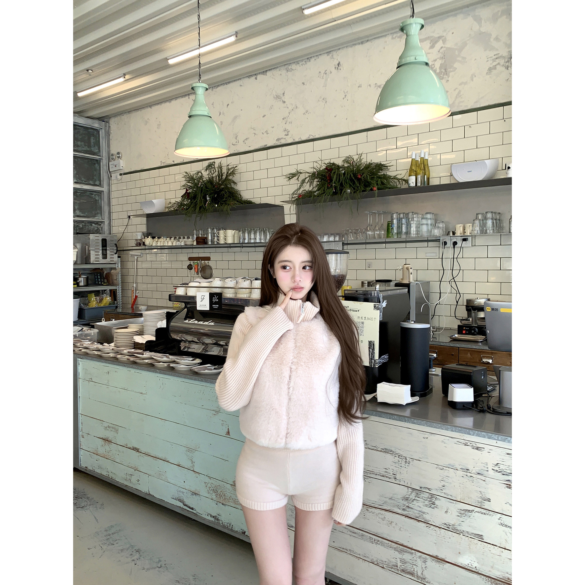 若语定制 a10白开水套组 奶桂粉坑条上衣短裤休闲两件套运动时尚,淘宝优惠券,粉丝福利购,淘宝优惠卷