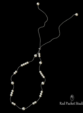 红口袋法式小众高级感冷淡风施家珍珠项链抽拉长款灰色毛衣锁骨链