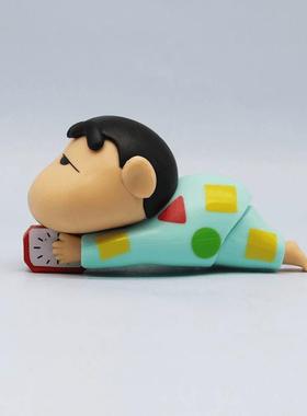 蜡笔小新不想起床爬行发条玩具动感新生活盲盒潮玩可动潮玩手办