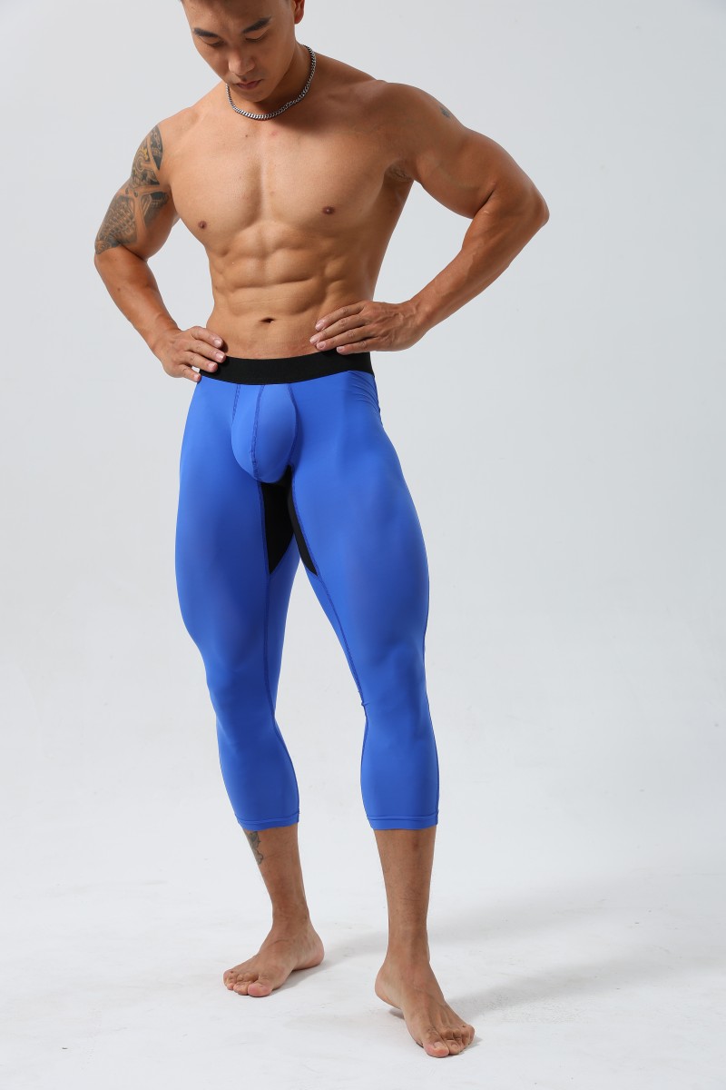 GYM薄男子跑步运动健身裤男七分裤子训练紧身裤男高弹速干压缩裤,淘宝优惠券,粉丝福利购,淘宝优惠卷