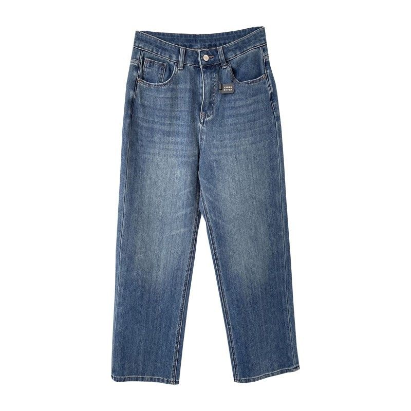 冬季重磅磨毛薄绒牛仔窄版阔腿裤四面弹显瘦高腰宽松直筒裤长裤女,淘宝优惠券,粉丝福利购,淘宝优惠卷