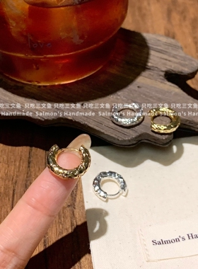 基础褶皱小耳圈925银针