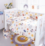 Хлопковые бортики, зимний комплект для новорожденных, лента, хлопковая ткань, покрывало, 4 предмета, защита от столкновений