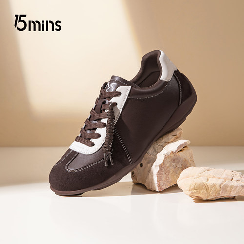 15mins德训鞋男女同款2026春秋新款防滑圆头舒适运动休闲阿甘鞋子 - 图2