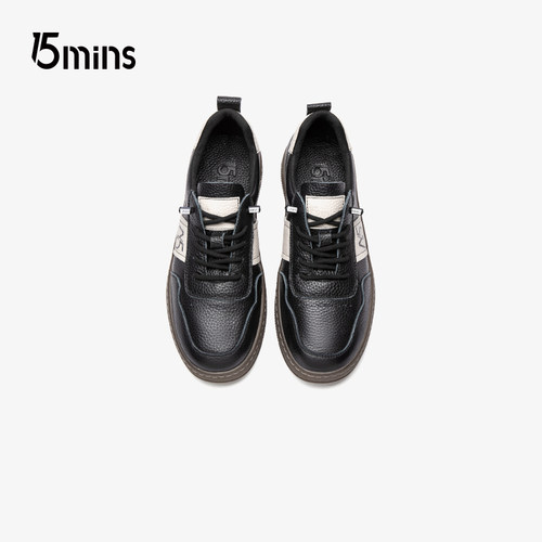 头层牛皮~15mins德训鞋男2026新款男士耐磨透气百搭休闲板鞋真皮 - 图2