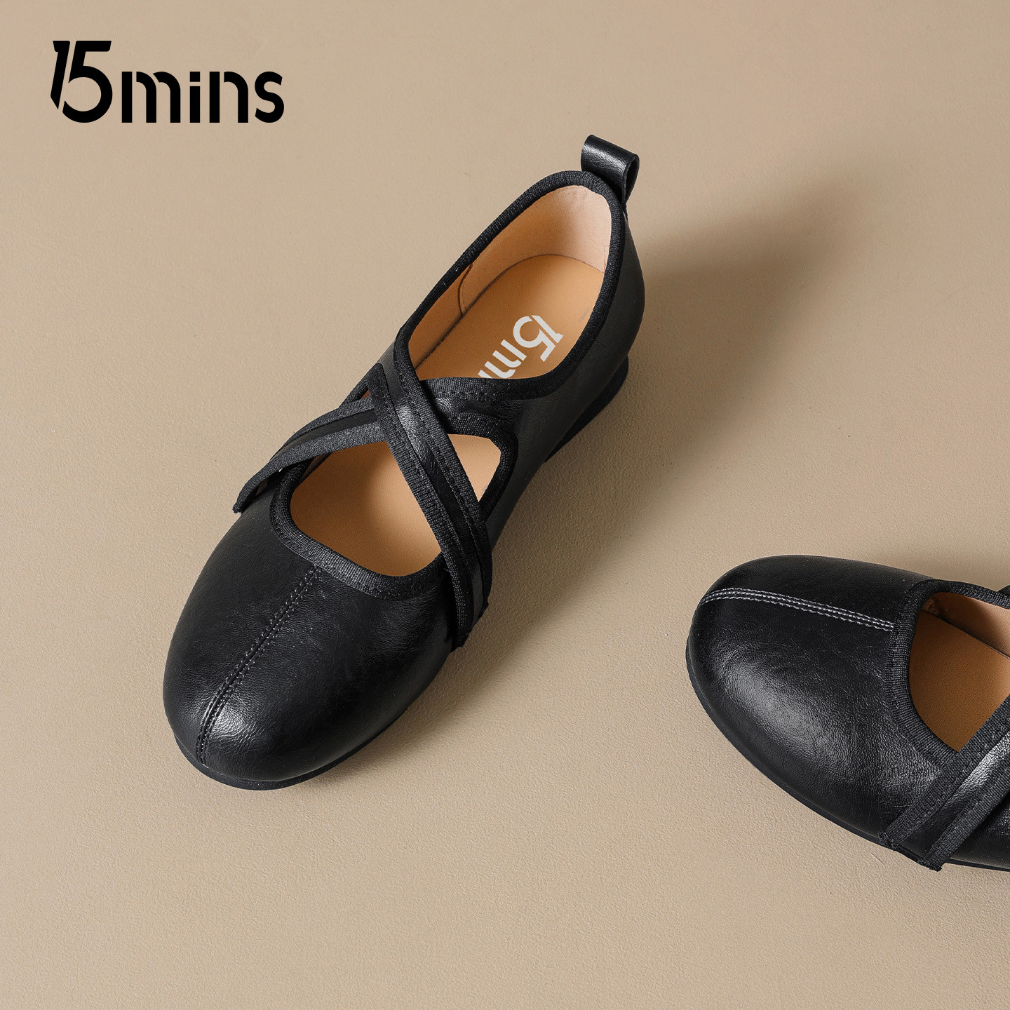 15mins黑色交叉带玛丽珍鞋女2026新款春夏复古法式芭蕾鞋平底单鞋,淘宝优惠券,粉丝福利购,淘宝优惠卷
