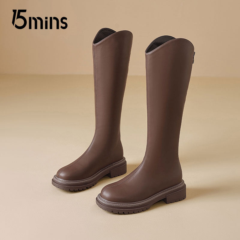 15minsV口长筒靴女2025新款秋季显瘦小个子长靴不过膝高筒骑士靴,淘宝优惠券,粉丝福利购,淘宝优惠卷