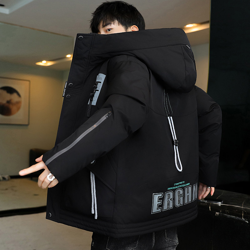 2025新款男士羽绒服冬季短款连帽时尚休闲棉袄青少年加厚保暖外套