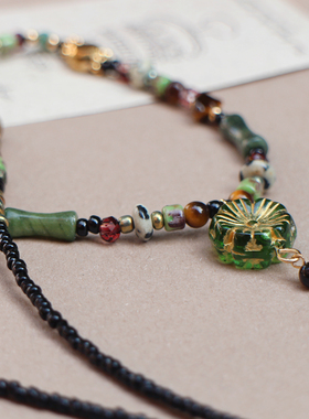 myzoo暗黑文艺天然石毛衣链