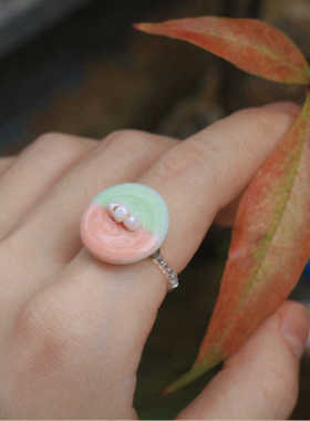 陶瓷戒指纽扣小众设计