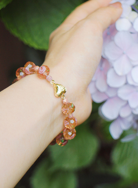 myzoo女甜美琉璃花朵珠手链