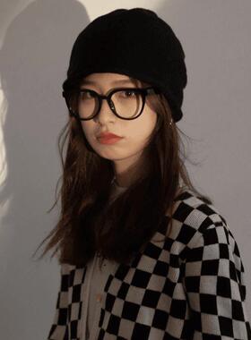 韩版百搭时尚宽松毛线帽女秋冬保