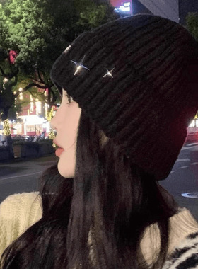 韩版百搭针织帽子女秋冬新款加厚